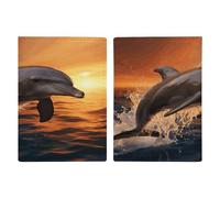 Reisepasshülle, Motiv: Dusk Delfin, ultradünn, PU-Leder, Reisedokumenten-Organizer, kompakt, Premium, internationaler US-Pass, Schutzhülle für Damen und Herren