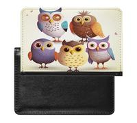 Reisepasshülle, Motiv: Eulen, Vögel, bedruckt, PU-Passhülle, Unisex, Eulen, Vögel, 14 x 9 cm, Eulen Vögel, 5.8*3.9 IN