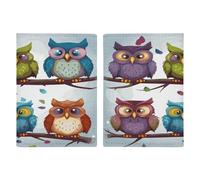 Reisepasshülle, Motiv: Eulen, Vögel, bedruckt, Reisepasshülle für Reisen, Reisepass, Karten, Brieftasche, RFID-blockierend, Leder, Kartenetui für Damen und Herren, Eulen, Vögel, 20,3 x 13,8 cm,