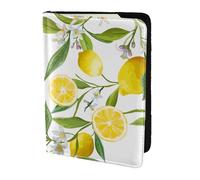 Reisepasshülle, Motiv: frische tropische Zitronen, Reiseutensilien, Karte und Reisepass, Anti-Diebstahl-Brieftasche, Größe passend für alle gängigen Reisepässe