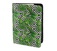 Reisepasshülle, Motiv: grüne Palmenblätter, tropische Pflanzen, Reiseutensilien, Karten- und Reisepass-Anti-Diebstahl-Brieftasche, Größe passend für alle gängigen Reisepässe