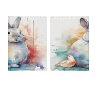 Reisepasshülle, Motiv: Kaninchen und Vögel, Reisepasshülle, PU, Reisepasshülle, Brieftasche, Reisepasshülle, Uni, Reisepassschutz, Stil, 20,3 x 13,8 cm, Stil:, 20.3x13.8cm