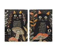 Reisepasshülle, Motiv: Katzen und Pilze, bedruckt, Reisepasshülle für Reisen, Reisepass, Kartenhülle, RFID-blockierend, Leder, Kartenetui für Damen, Herren, Katzen und Pilze, Katzen und Pilze,