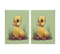 Reisepasshülle, Motiv: kleine Ente mit blauen Augen, ultradünn, PU-Leder, Reisedokumenten-Organizer, kompakt, Premium, internationaler US-Pass, Schutzhülle für Damen und Herren