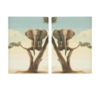 Reisepasshülle, Motiv: Kleiner Elefant auf Baum, bedruckt, Reisepasshülle für Reisen, Reisepass, Kartenschutz, Brieftasche, RFID-blockierend, Leder-Kartenetui für Damen und Herren, kleiner Elefant,