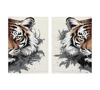 Reisepasshülle, Motiv: Kritzelei-Tiger, ultradünn, PU-Leder, Reisedokumenten-Organizer, kompakt, Premium, internationaler US-Pass, Schutzhülle für Damen und Herren, Schwarz und Weiß