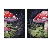 Reisepasshülle, Motiv: Pilze im Gras, ultradünn, PU-Leder, Reisedokumenten-Organizer, kompakt, Premium, internationaler US-Reisepassschutz für Damen und Herren