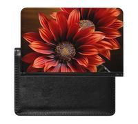 Reisepasshülle, Motiv: rote Sonnenblume, sichere Reisebrieftasche, PU-Leder, Kreditkarten, Reisepass, Organizer, Tasche für Damen und Herren, weiß, Einheitsgröße, modern, weiß, Einheitsgröße, Modern