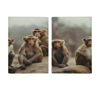 Reisepasshülle, Motiv: sitzender Affe, ultradünn, PU-Leder, Reisedokumenten-Organizer, kompakt, Premium-internationaler US-Reisepassschutz für Damen und Herren