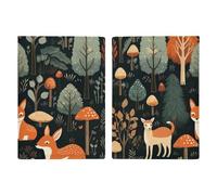 Reisepasshülle, Motiv: Tiere und Wald, bedruckt, Reisepasshülle für Reisen, Reisepass, Kartenhülle, RFID-blockierend, Leder, Kartenetui für Damen, Herren, Tiere und Wald, Tiere und Wald, 20.3x13.8cm,