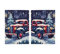 Reisepasshülle, Motiv: Truck in Snow bedruckt, Reisepasshülle für Reisen, Reisepass, Kartenhülle, RFID-blockierend, Leder, Kartenetui für Damen und Herren, LKW im Schnee, 20,3 x 13,8 cm, Truck in