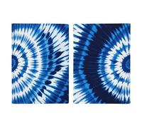 Reisepasshülle, Motiv: Wölfe, Wildtiere, Reisepasshülle, PU-Passhülle, schlankes Kartenetui für Damen und Herren, Lederhalter, Reisezubehör, Batikblau, 20.3x13.8cm