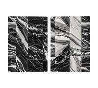 Reisepasshülle, Motiv: Wölfe, Wildtiere, Reisepasshülle, PU-Passhülle, schlankes Kartenetui für Damen und Herren, Lederhalter, Reisezubehör, Schwarzer Marmor, 20.3x13.8cm