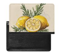 Reisepasshülle, Motiv: Zitrone und Rosmarin, sichere Reisebrieftasche, PU-Leder, Kreditkarten, Reisepass, Organizer, Tasche für Damen und Herren, weiß, Einheitsgröße, modern, weiß, Einheitsgröße,