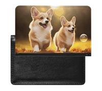 Reisepasshülle, niedlicher Corgi-Hund, bedruckter Reisepasshalter, PU-Passhülle, unisex, niedlicher Corgi-Hund, 14 x 9 cm, Niedlicher Corgi Hund, 5.8*3.9 IN