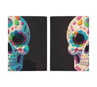 Reisepasshülle, Reisebrieftasche, Reisepasshülle, Cabana-Cocktail-Farbe, bedrucktes Leder, Reisepasshülle für Reisen, Dokumente, Reisegeschenke, Candy Skull, 20.3x13.8cm