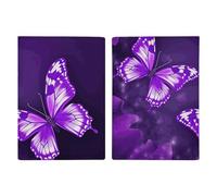 Reisepasshülle, Reisebrieftasche, Reisepasshülle, Violett, Blau, Grün, Camouflage, Zebrastreifen, bedrucktes Leder, Reisepasshülle für Reisen, Dokumente, Reisegeschenke, Lila Schmetterlinge