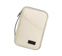 Reisepasshülle - Reisepass-Geldbörse, Reisebrieftasche in Bargeld | Familienpasshülle wasserdicht mit Griff, Dokumentenorganizer mit großer Kapazität für Männer und Fe, beige, Se référer au