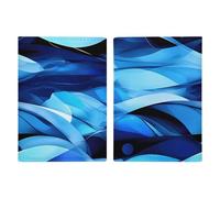 Reisepasshülle Reisepassbuch Leder Reisepasshülle Kartenhalter Abstrakte Wissenschaft Chemie Illustration 3D Reisebrieftasche für Geschäftsreise, Reisegeschenke, Abstraktes Blau, 20.3x13.8cm