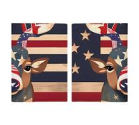 Reisepasshülle Reisepassbuch Leder Reisepasshülle Kartenhalter Amerikanische Flagge Reisebrieftasche für Geschäftsreise, Reisegeschenke, Americana Flagge Reh, 20.3x13.8cm