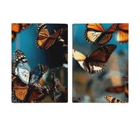 Reisepasshülle Reisepassbuch Leder Reisepasshülle Kartenhalter Atmosphärische Wolke Zuhause Reisebrieftasche für Geschäftsreise, Reisegeschenke, Eine Gruppe fliegender Schmetterlinge, 20.3x13.8cm