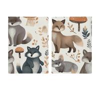 Reisepasshülle Reisepassbuch Leder Reisepasshülle Kartenhalter Böhmisches Elefantenmuster Reisebrieftasche für Geschäftsreise, Reisegeschenke, Waschbär Tiere, 20.3x13.8cm