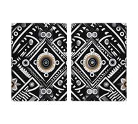 Reisepasshülle Reisepassbuch Leder Reisepasshülle Kartenhalter Dinosaurier Walking Travel Wallet für Geschäftsreise, Reisegeschenke, Schwarz-weißes Muster, 20.3x13.8cm