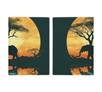 Reisepasshülle Reisepassbuch Leder Reisepasshülle Kartenhalter Dinosaurier Walking Travel Wallet für Geschäftsreise, Reisegeschenke, Schöner Elefant, 20.3x13.8cm