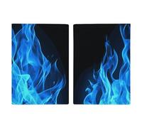 Reisepasshülle Reisepassbuch Leder Reisepasshülle Kartenhalter Findet Meeresschildkröten Reisebrieftasche für Geschäftsreise, Reisegeschenke, Blaue Flamme, 20.3x13.8cm