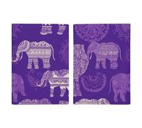 Reisepasshülle Reisepassbuch Leder Reisepasshülle Kartenhalter Findet Meeresschildkröten Reisebrieftasche für Geschäftsreise, Reisegeschenke, Lila Elefant, 20.3x13.8cm