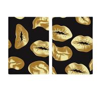 Reisepasshülle Reisepassbuch Leder Reisepasshülle Kartenhalter Happy Corgi Hund Reisebrieftasche für Geschäftsreise, Reisegeschenke, Goldlippen, 20.3x13.8cm