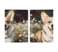 Reisepasshülle Reisepassbuch Leder Reisepasshülle Kartenhalter Happy Corgi Hund Reisebrieftasche für Geschäftsreise, Reisegeschenke, Happy Corgi Dog, 20.3x13.8cm