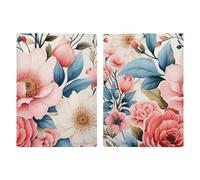 Reisepasshülle Reisepassbuch Leder Reisepasshülle Kartenhalter Rot Kirschen Reisebrieftasche für Geschäftsreise, Reisegeschenke, Aquarell-Blumenmuster, 20.3x13.8cm