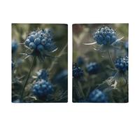 Reisepasshülle Reisepassbuch Leder Reisepasshülle Kartenhalter Safran Reisebrieftasche für Geschäftsreise, Reisegeschenke, Blue Buds, 20.3x13.8cm