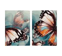 Reisepasshülle Reisepassbuch Leder Reisepasshülle Kartenhalter Schöne Schmetterling Reisebrieftasche für Geschäftsreise, Reisegeschenke, Wunderschöner Schmetterling, 20.3x13.8cm