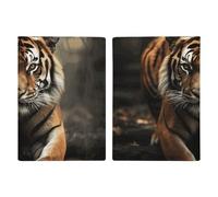 Reisepasshülle, Reisepasshülle, Aquarell-Kuh und Gänseblümchen, bedrucktes Leder, Reisepasshülle für Reisen, Dokumente, Reisegeschenke, Wild Animals Tiger, 20.3x13.8cm