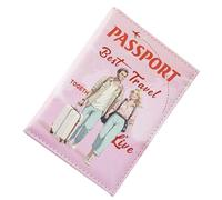 Reisepasshülle - Reisepasshülle aus PU-Leder, wasserdichtes Kreditkartenzubehör für Bordkarte, Paare, Männer, Frauen, Kinder im Ausland, Two Persons, Uni