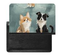 Reisepasshülle Reisezubehör 3D Wolf Traumfänger Wasserdicht Reisepass Reisebrieftasche mit Kartenfächern für Damen Herren, Regen Katze und Hund, Einheitsgröße