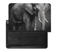 Reisepasshülle, Reisezubehör, blauer Pfau, wasserdicht, Reisepasshülle mit Kartenfächern für Damen und Herren, Schwarz-weißes Elefantenbild, Einheitsgröße