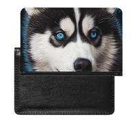 Reisepasshülle, Reisezubehör, brennender Fußball, wasserdicht, Reisepasshülle mit Kartenfächern für Damen und Herren, Blue Eyed Husky, Einheitsgröße