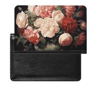 Reisepasshülle, Reisezubehör, brennender Fußball, wasserdicht, Reisepasshülle mit Kartenfächern für Damen und Herren, Schale mit Pfingstrosen und Rose, Einheitsgröße