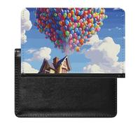 Reisepasshülle, Reisezubehör, bunte mexikanische Streifen, wasserdicht, Reisepasshülle mit Kartenfächern für Damen und Herren, Bunter Ballon und Haus, Einheitsgröße