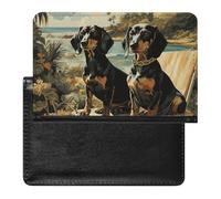 Reisepasshülle Reisezubehör Dartscheibe Wasserdicht Reisepass Reisebrieftasche mit Kartenfächern für Damen und Herren, Dackel-Hunde-Bento, Einheitsgröße