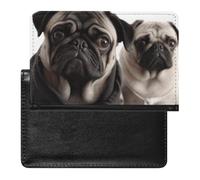 Reisepasshülle Reisezubehör Eule Baum Zweige Wasserdicht Reisepass Reisebrieftasche mit Kartenfächern für Damen Herren, Lustiger Mops-Hund, Einheitsgröße