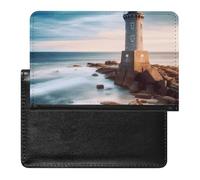 Reisepasshülle Reisezubehör Fahrrad Wasserdicht Reisepass Reisebrieftasche mit Kartenfächern für Damen Herren, Beach Leuchtturm, Einheitsgröße