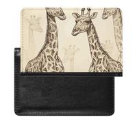 Reisepasshülle Reisezubehör Hi Bear Sitzen auf dem Rasen, wasserdicht, Reisepasshülle mit Kartenfächern für Damen und Herren, Handgezeichnete Giraffen, Einheitsgröße