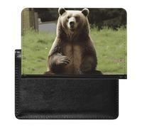 Reisepasshülle Reisezubehör Hi Bear Sitzen auf dem Rasen, wasserdicht, Reisepasshülle mit Kartenfächern für Damen und Herren, Hi Bear sitzt auf dem Rasen, Einheitsgröße