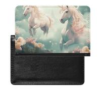 Reisepasshülle Reisezubehör Leuchtturm Segelboot Oktopus Wasserdicht Reisepass Reisebrieftasche mit Kartenfächern für Damen Herren, Einhörner, Einheitsgröße