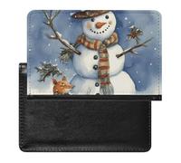 Reisepasshülle, Reisezubehör, Mitte des Jahrhunderts, modern, wasserdicht, Reisebrieftasche mit Kartenfächern für Damen und Herren, Winter-Schneemann, Einheitsgröße