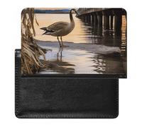 Reisepasshülle, Reisezubehör, Mitte des Jahrhunderts, modern, wasserdicht, Reisebrieftasche mit Kartenfächern für Damen und Herren, Wild Goose By the Bridge, Einheitsgröße